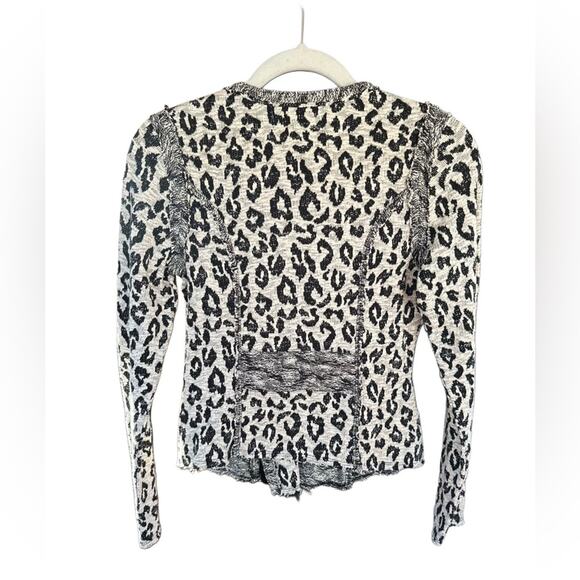 LUCKY BRAND Black and White Leopard Blazer - Picture 3 of 9